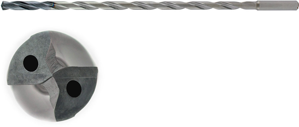 VHM HPC Tieflochbohrer 25xD mit IK Ø 9,0 mm, h7, CARAPACE besch.