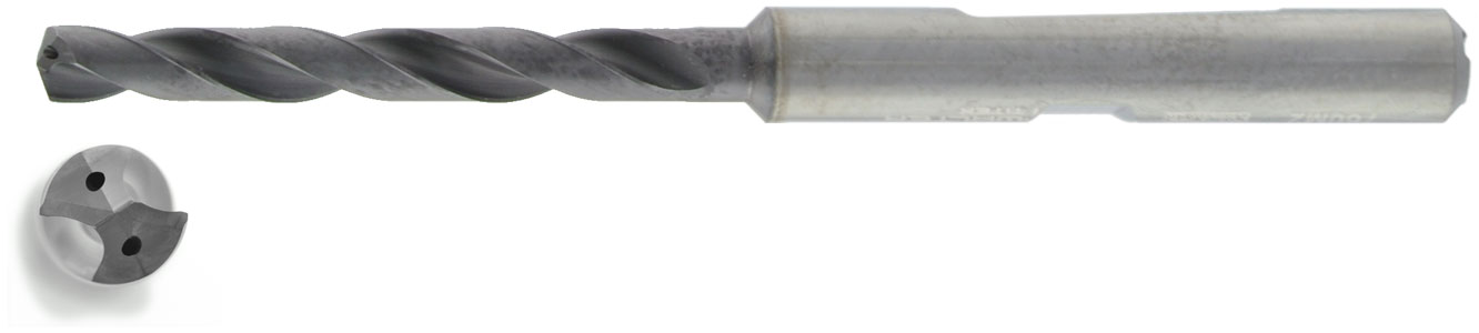 VHM HPC Bohrer 5xD mit IK Ø 3,1 mm, TiAlN besch.