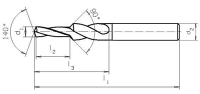 technische Zeichnung VHM Stufenbohrer STB90