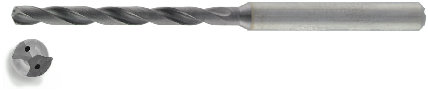 VHM HPC Bohrer 8xD mit IK Ø 4,5 mm, TiAlN besch.