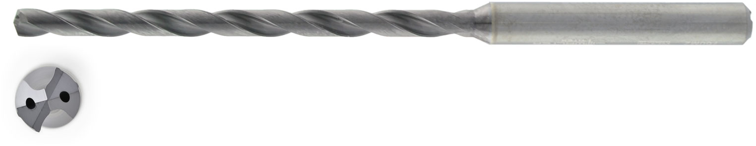 VHM HPC Bohrer 12xD mit IK Ø 3,8 mm, TiAlN besch.