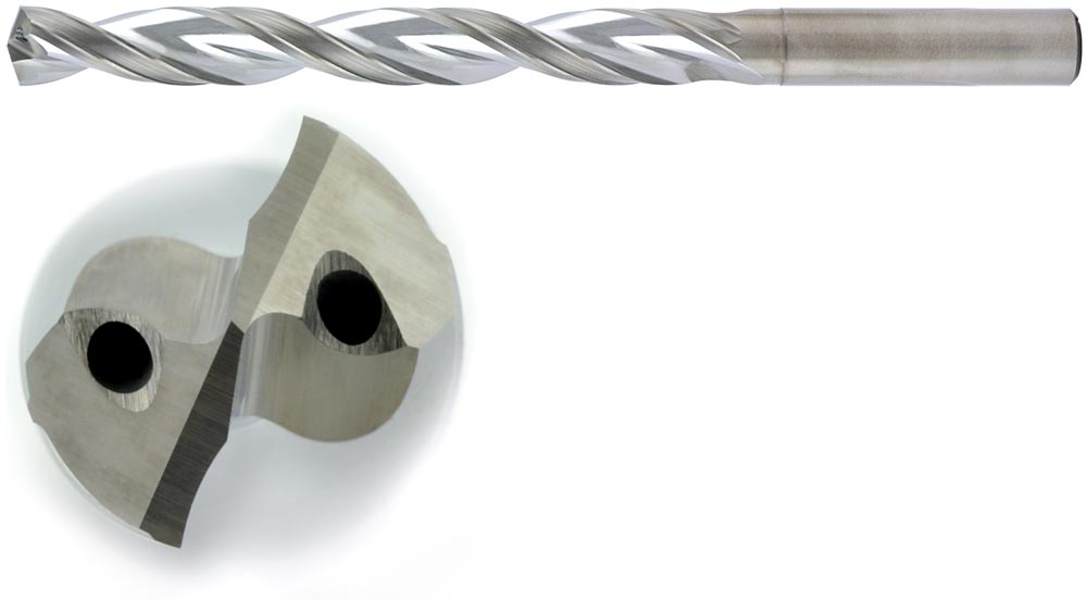 VHM HPC Bohrer mit 4 Fasen für Alu 8xD mit IK Ø 3,5 mm, poliert